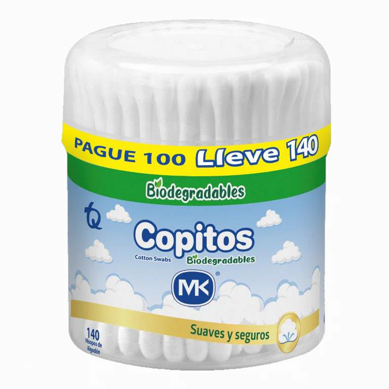 COPITOS BIODEGRADABLES 2 PAQUETES X140 UNIDADES MK - Imagen 2
