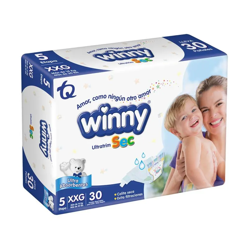 PAÑALES WINNY ULTRATRIM SEC ETAPA 5 X30 UND - Imagen 4