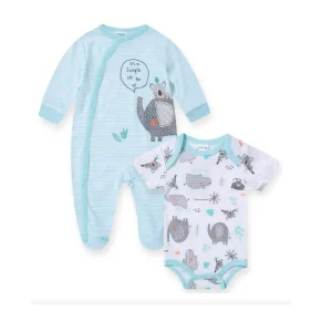 Set 2 Piezas: Overol Largo con Pie y Body