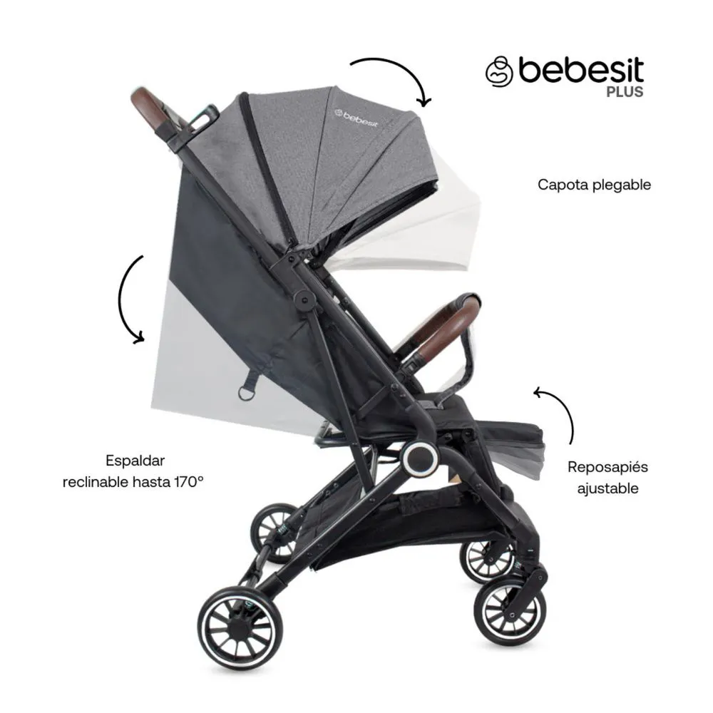 COCHE TRAVEL SYSTEM MICRO JCTSX5 GRIS BEBESIT - - Imagen 8