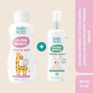 COLONIA GOTAS DE AMOR X400 ML + GRATIS COLONIA INFANTIL TERNURA MAGICA X60 ML ROSS D´ELEN