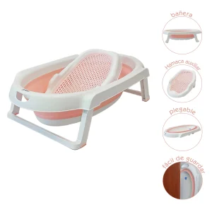 BAÑERA PLEGABLE PORTATIL SUIZA ROSADA 1234 PRIORI