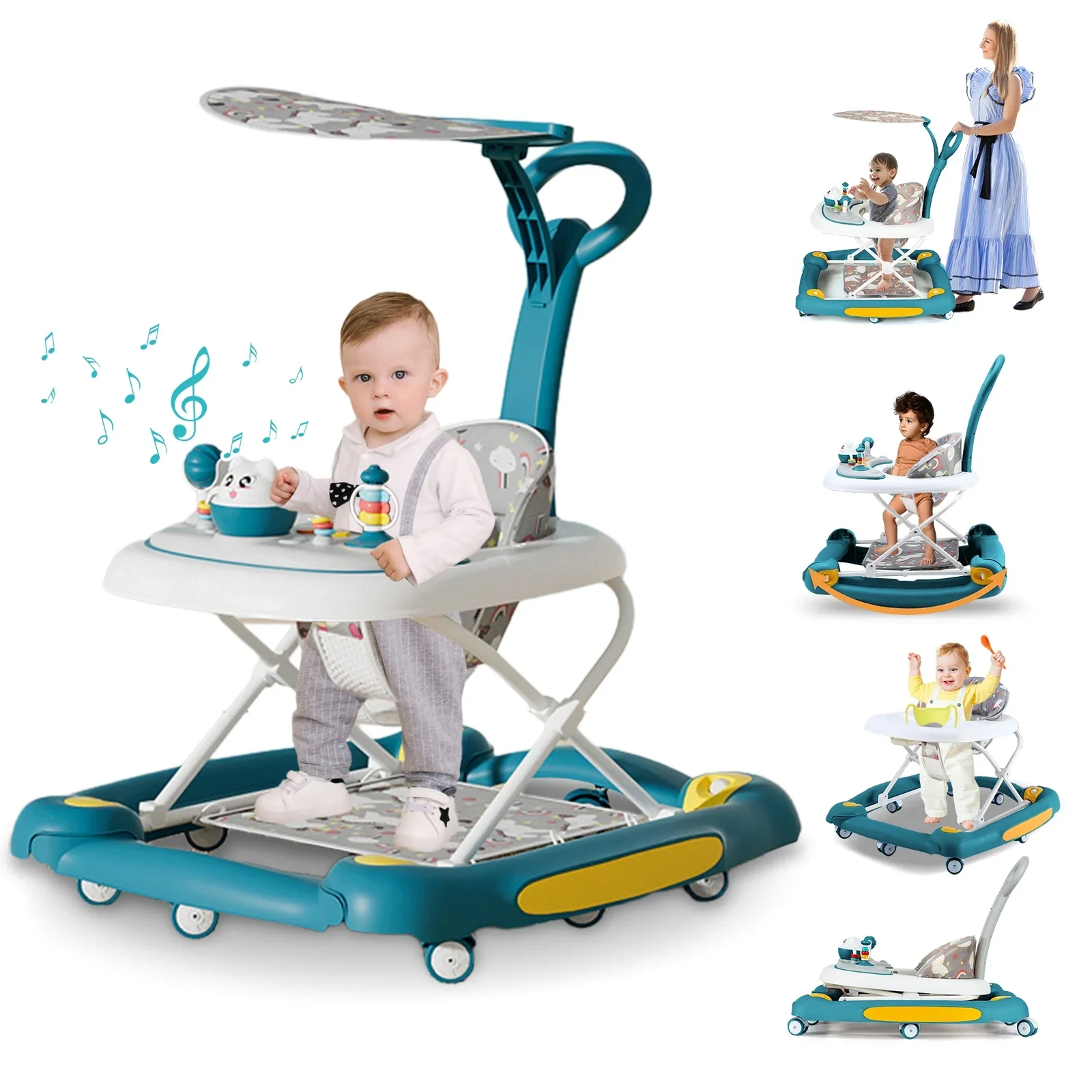 CAMINADOR PARA BEBÉ MULTIFUNCIONAL CON TECHO Y JUEGOS MUSICALES Y-W405C MUNBE - Imagen 2